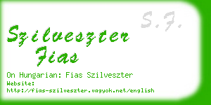 szilveszter fias business card